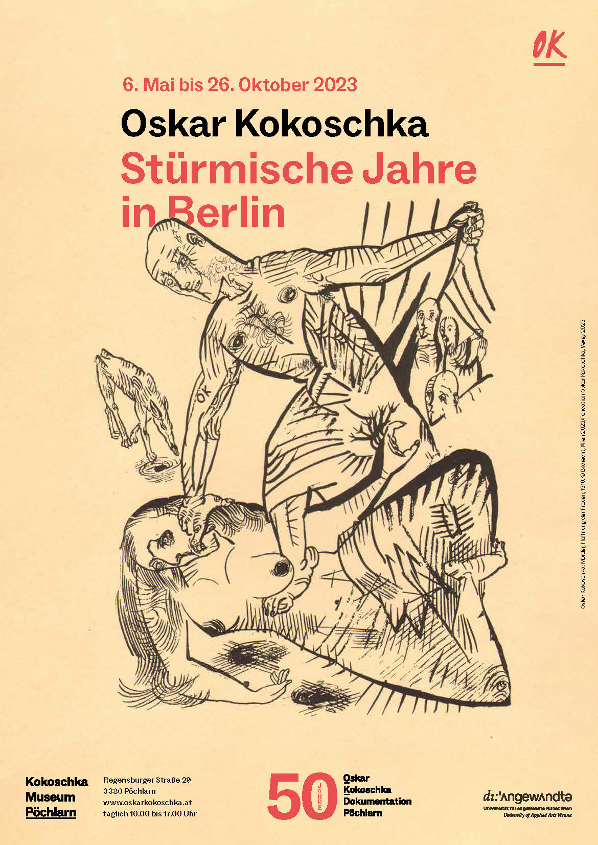 Oskar Kokoschka: Mörder, Hoffnung der Frauen, 1910. Oskar Kokoschka Zentrum, Universität für angewandte Kunst Wien. © Bildrecht, Wien 2023 / Fondation Oskar Kokoschka, Vevey 2023
